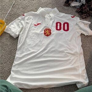 Joma White Soccer Jersey with Red Accents